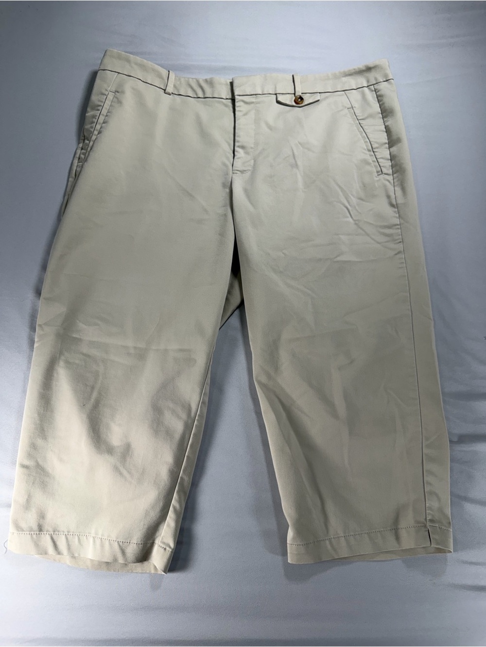 Dockers Ideal Fit Capri Pants Women US 16 Khaki Beige Chino Stretch Crop #1087